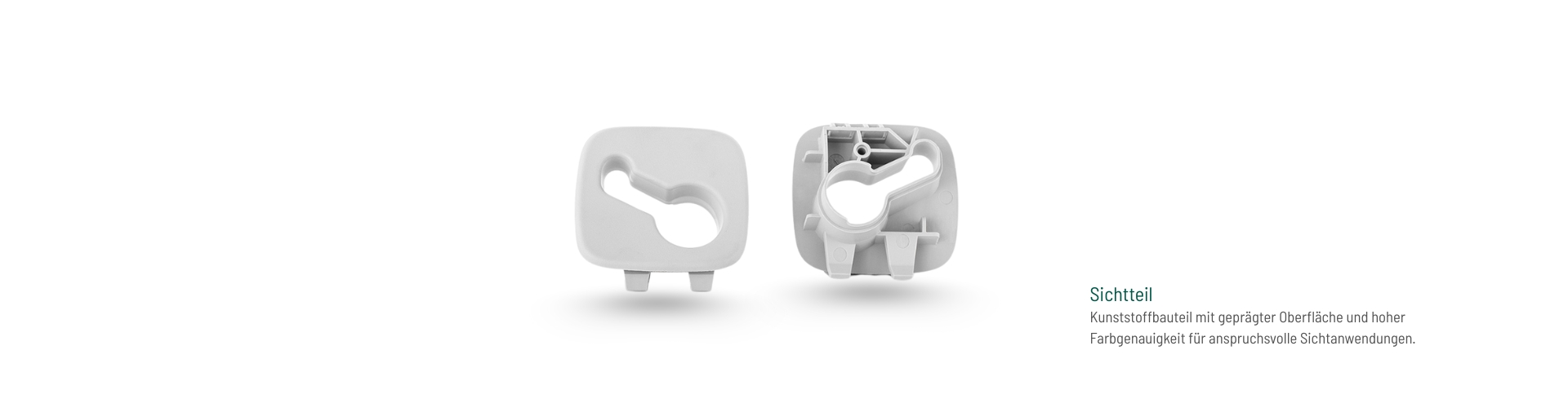 Sichtteil aus Kunststoff mit geprägter Oberfläche und präziser Farbgenauigkeit, gefertigt von hk für hochwertige sichtbare Anwendungen.